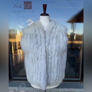 S Blue Fox Fur Vest Saga Fox Real Fur Genuine Fur Saga Furs Saga Fox